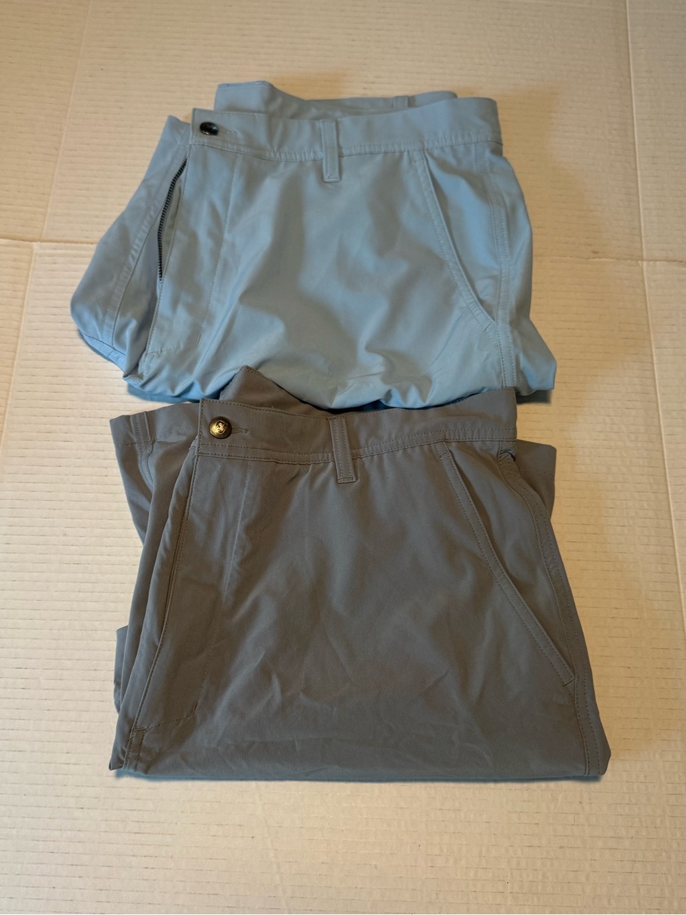 2 pair FJ Light Blue and Gray men’s 36 waist lightweight stretch shorts